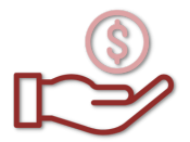 red hand holding pink money graphic