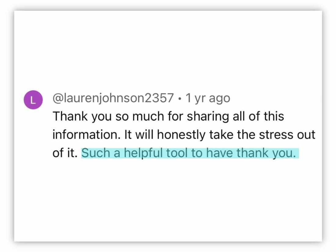 Review - such a helpful tool to have thank you